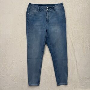 Seven7 Jeans Women 18W Blue Curvy Legging High Rise Stretch Medium Wash Denim